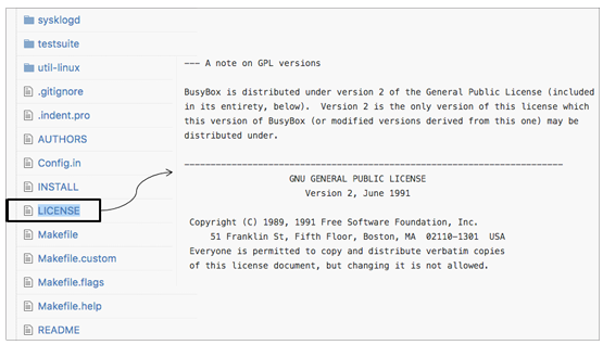 라이선스 내용을 확인하는 이미지
